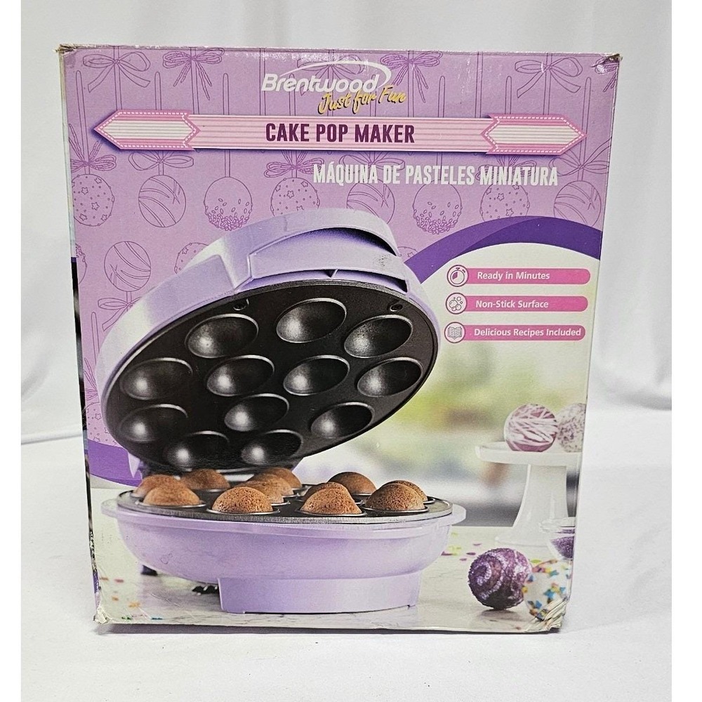 Brentwood TS-254CakePopMaker Purple 12Capacity Non-Stick 1000W Kitchen Appliance